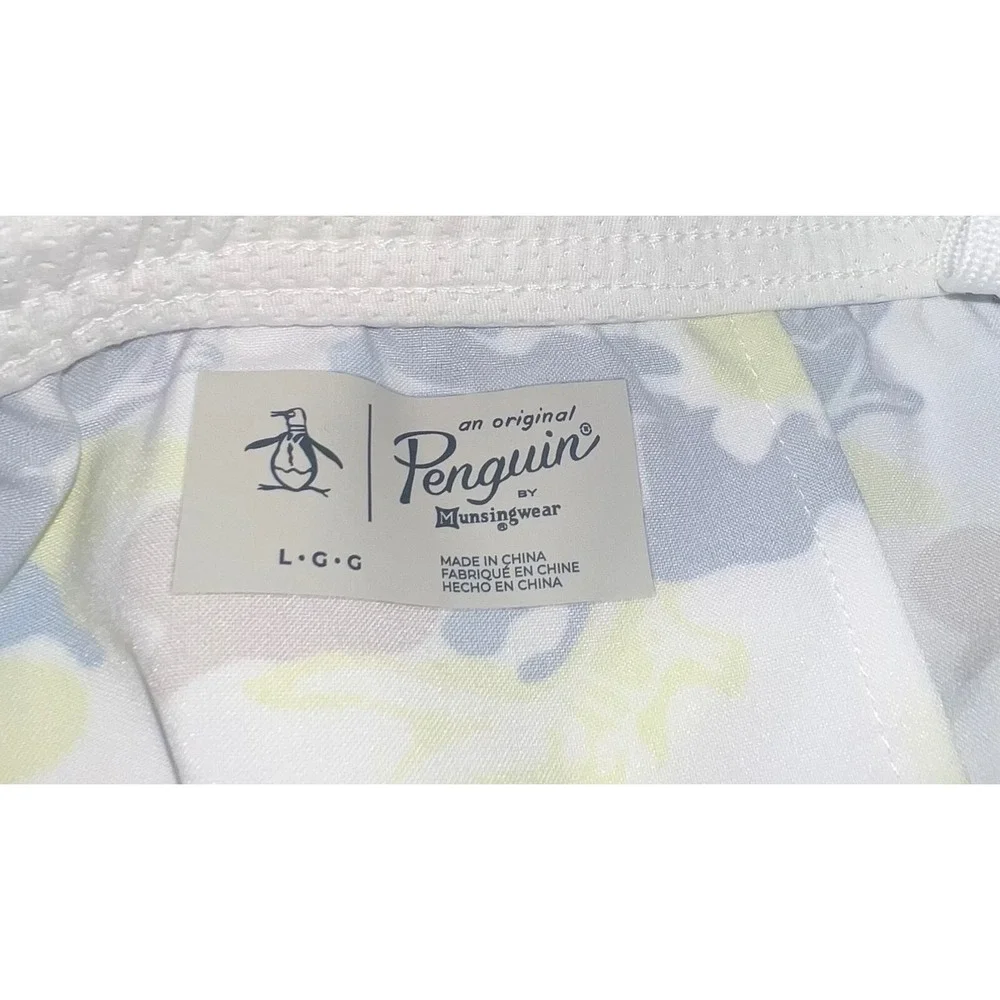 Original Penguin USA Pickleball Shorts Mens Large White Camo Stretch Athletic